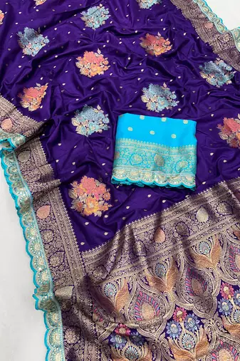 purple dola silk blend saree 