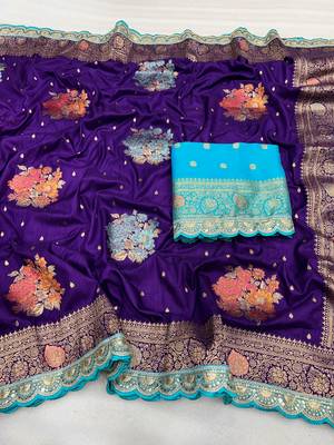 purple dola silk blend saree  2