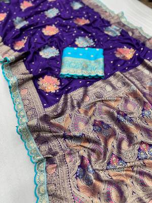 purple dola silk blend saree  3