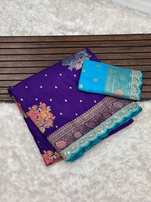 purple dola silk blend saree  4
