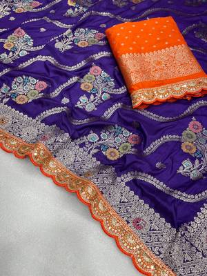 purple soft dola silk blend saree 2