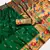 Green  faux banarasi silk saree with paithani rich weaved pallu and blouse