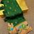 Green  faux banarasi silk saree with paithani rich weaved pallu and blouse