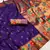 Violet silk blend saree with paithani weaved pallu and blouse