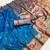 Sky blue silk blend saree with paithani weaved pallu and blouse