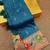 Sky blue silk blend saree with paithani weaved pallu and blouse