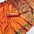 Orange  silk blend saree with paithani weaved pallu and blouse