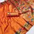 Orange  silk blend saree with paithani weaved pallu and blouse
