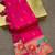 Pink green silk blend saree with paithani weaved pallu and blouse
