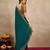 Green satin embroidery border saree with blouse piece