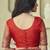 Red chiffon embroidered saree with blouse piece