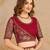 Red chiffon embroidered saree with blouse piece