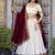 off white Zari Weaving Vichitra Silk Lehenga Choli