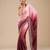 Brown satin ombre pattern dual shade saree with unstitche blouse piece