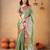 Greenred tissue cotton handloom saree with unstitched blouse piece
