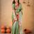 Greenred tissue cotton handloom saree with unstitched blouse piece