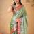 Greenred tissue cotton handloom saree with unstitched blouse piece