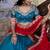 teal Zari Weaving Vichitra Silk Lehenga Choli