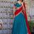 teal Zari Weaving Vichitra Silk Lehenga Choli