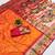 Orange silk blend saree with paithani weaved pallu and blouse