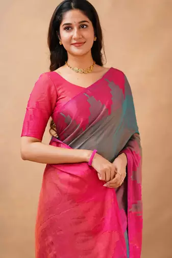 Trendmalls Trendmalls Grey tissue cotton handloom saree with unstitched blouse piece