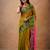 Olivegreen tissue cotton handloom saree with unstitched blouse piece