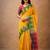 Yellow tissue cotton handloom saree with unstitched blouse piece