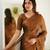Copper tissue cotton handloom saree with unstitched blouse piece