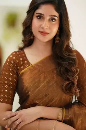 Copper tissue cotton handloom saree with unstitched blouse piece