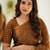 Copper tissue cotton handloom saree with unstitched blouse piece