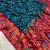 Teal blue silk blend saree with paithani weaved pallu and blouse