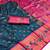 Teal blue silk blend saree with paithani weaved pallu and blouse