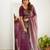 Purple tissue cotton handloom saree with unstitched blouse piece