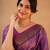 Purple tissue cotton handloom saree with unstitched blouse