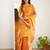 Orange tissue cotton handloom saree with unstitched blouse
