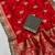 red designer dola silk blend saree