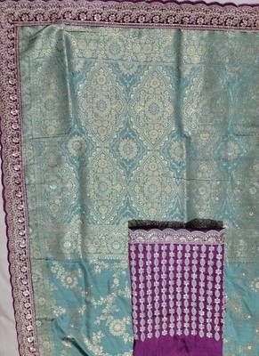 aqua designer dola silk blend saree 1