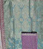aqua designer dola silk blend saree