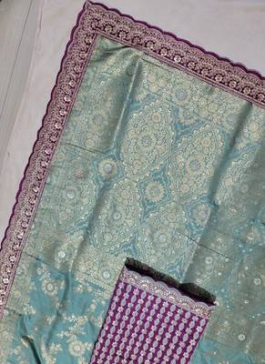 aqua designer dola silk blend saree 2