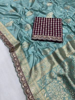 aqua designer dola silk blend saree 3