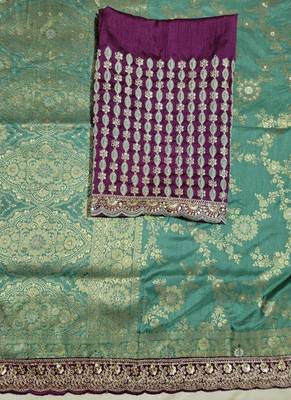 aqua designer dola silk blend saree 3
