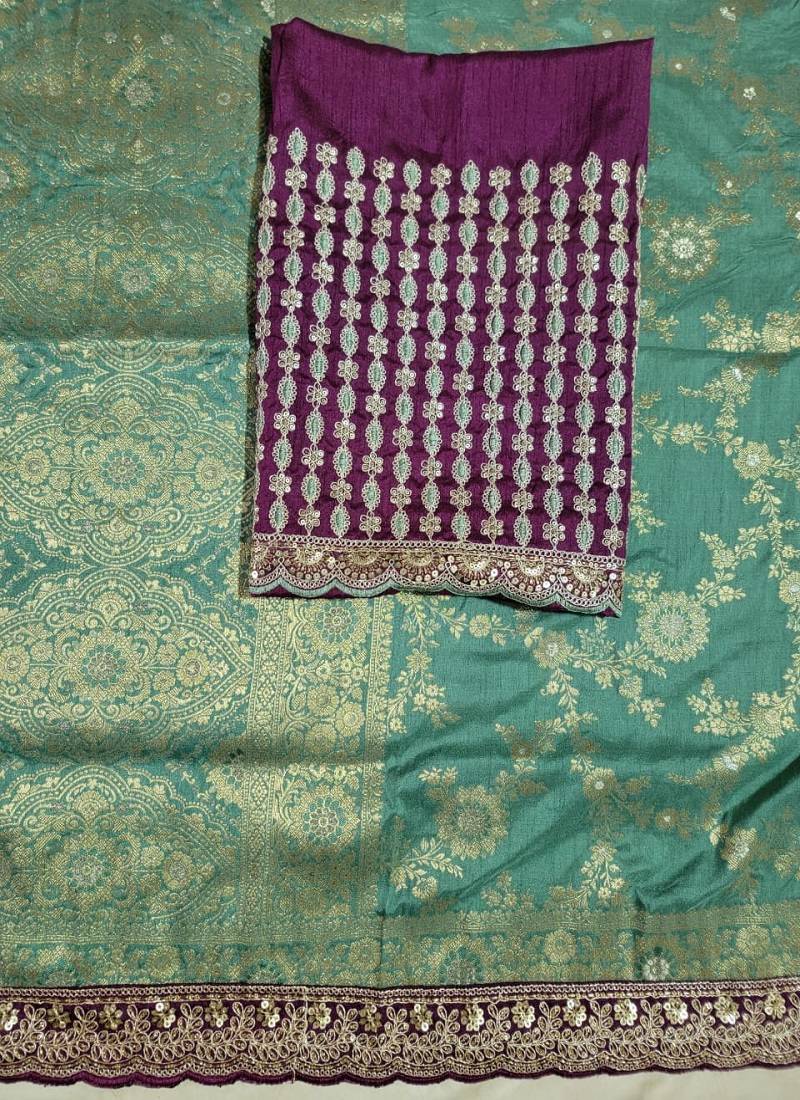 aqua designer dola silk blend saree