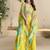 Hiva sunshine yellow embroidered silk long dresses