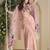 Amulya salmon multicolor embroidered silk long dresses
