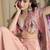 Amulya salmon multicolor embroidered silk long dresses