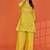 Darika canary yellow embroidered viscose rayon co ord sets