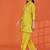 Darika canary yellow embroidered viscose rayon co ord sets