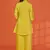 Darika canary yellow embroidered viscose rayon co ord sets