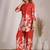 Sylvie scarlet red printed blended cotton co ord sets