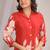 Sylvie scarlet red printed blended cotton co ord sets